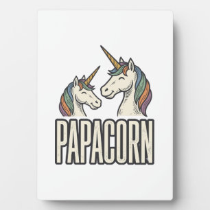 Plaque Photo T-Shirt Papa Licorne Papa Gravure Vintage Des