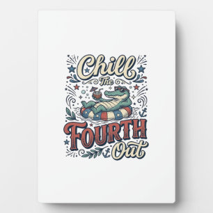 Plaque Photo T-shirt patriotique Chill The Fourth Out Alligator