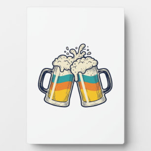 Plaque Photo T-shirt vectoriel de mug de bière arc-en-ciel vint