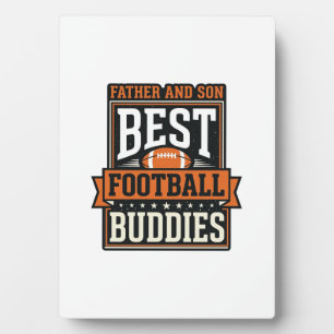 Plaque Photo T-shirt vintage Copains de football père et fils D