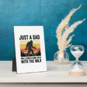 Plaque Photo T-shirt vintage drôle Papa est revenu avec le lait (Côté)