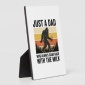 Plaque Photo T-shirt vintage drôle Papa est revenu avec le lait (Côté)