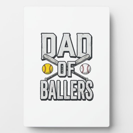 Plaque Photo T-shirt vintage pour papa de joueurs de softball e (Devant)