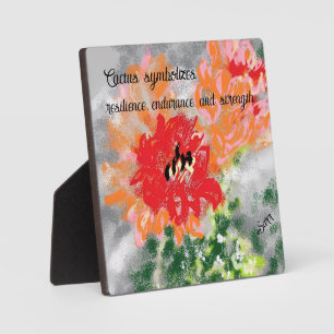 Plaque Photo Table basse avec toile : Fleur de cactus