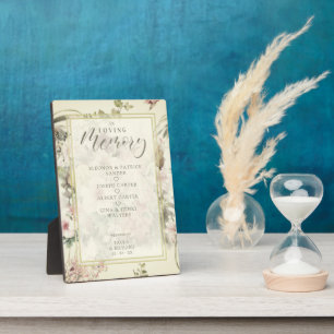 Plaque Photo Table commémorative romantique mariage Vintage Flo