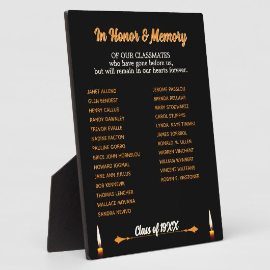 Plaque Photo Table d'hommage commémorative de la Réunion de cla (Côté)