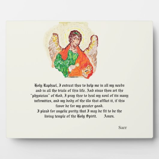 Plaque Photo Table Easel & Canvas : Archange, Raphael (Devant)