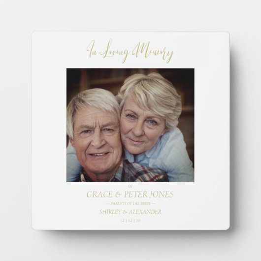 Plaque Photo Table mémoire mariage Se souvenir de la photo pare (Devant)