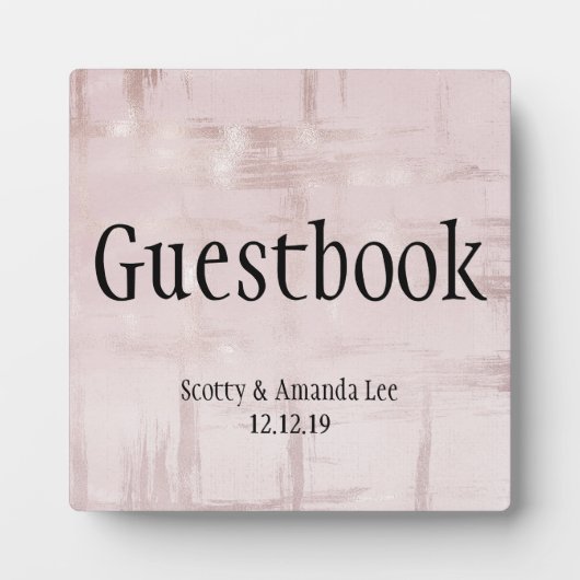 Plaque Photo Table rose Mariage or et rose (Devant)