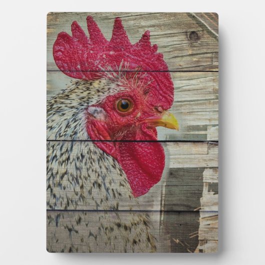Plaque Photo Tableau de la grange de poulet rustique Rooster (Devant)