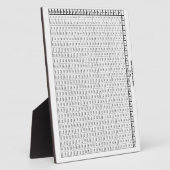 Plaque Photo Tableau de multiplication 25 par 25 (Côté)