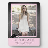 Plaque Photo Tableau noir moderne Pink Graduate Photo (Devant)