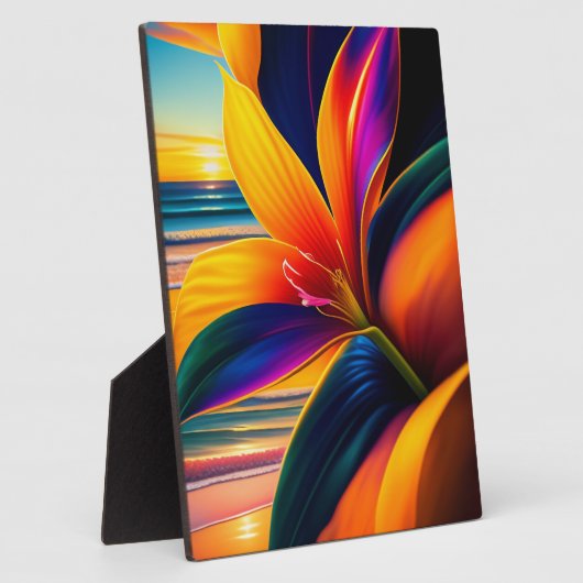 Plaque Photo Tabletop d'art des fleurs paradisiaques tropicales (Côté)