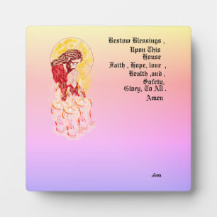 Plaque Photo Tabletop Easel Avec Toile : Bénir Cette Maison