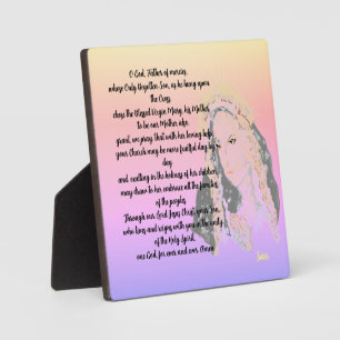 Plaque Photo Tabletop Easel Avec Toile ; Prière Vierge Marie