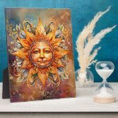 Plaque Photo Tablette Art numérique face soleil cosmique (Côté)