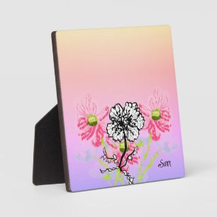 Plaque Photo Tablette avec toile : Fleurs sauvages