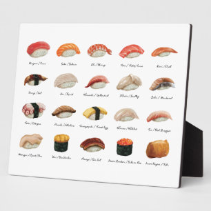 Plaque Photo Tablette Carte Sushi Aquarelle
