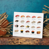 Plaque Photo Tablette Carte Sushi Aquarelle (Côté)