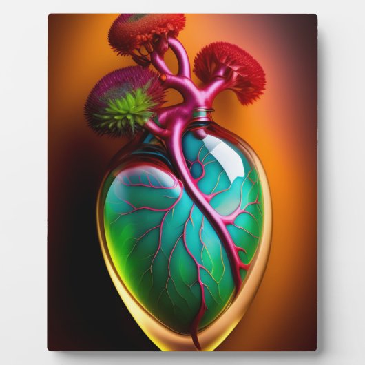 Plaque Photo Tablette d'Art numérique cardiaque en verre anatom (Devant)