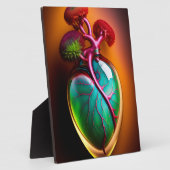Plaque Photo Tablette d'Art numérique cardiaque en verre anatom (Côté)