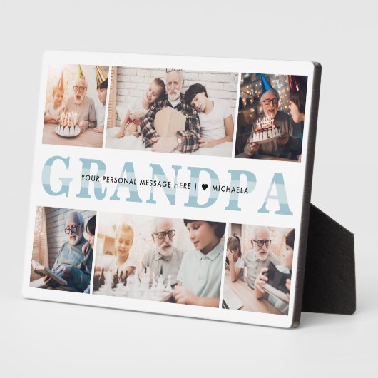 Plaque Photo Tablette de texte personnalisée avec grand-père de (Côté)
