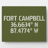 Plaque Photo Tablette Fort Campbell Latitude Longitude (Devant)