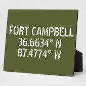 Plaque Photo Tablette Fort Campbell Latitude Longitude (Côté)