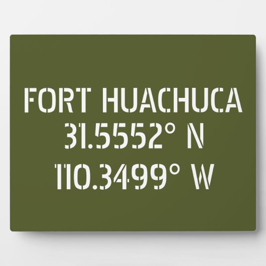 Plaque Photo Tablette Fort Huachuca Latitude Longitude (Devant)