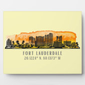 Plaque Photo Tablette Fort Lauderdale Skyline & Coordinates (Devant)
