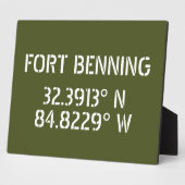 Plaque Photo Tablette Latitude Longitude de Fort Benning (Côté)