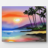 Plaque Photo Tablette Pittoresque d'aquarelle Tropical Beach (Devant)