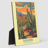 Plaque Photo Tablette Retro Saguaro Pittoresque View (Côté)