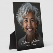 Plaque Photo Tablette simple photo et texte personnalisé (Côté)