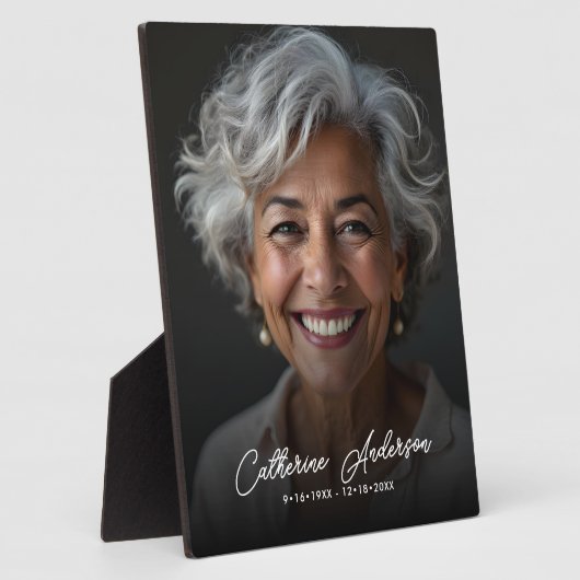 Plaque Photo Tablette simple photo et texte personnalisé (Côté)