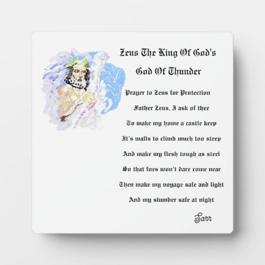 Plaque Photo Tablette W/Canvas : Zeus King Of The God's (Devant)
