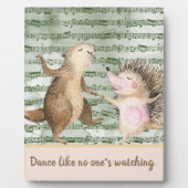 Plaque Photo Tablette Whimsical Hedgehog & Beaver Dance (Devant)
