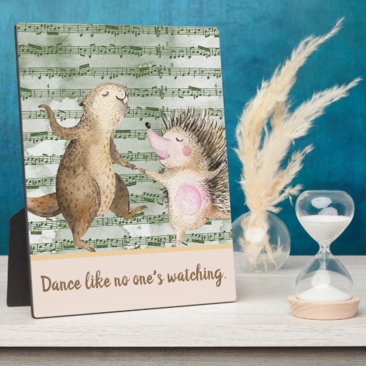 Plaque Photo Tablette Whimsical Hedgehog & Beaver Dance (Côté)