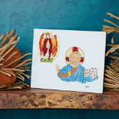 Plaque Photo Tablier et toile : Archanges, Uriel et Jésus (Côté)