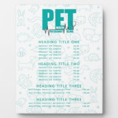 Plaque Photo Tarification et services des cliniques vétérinaire (Devant)