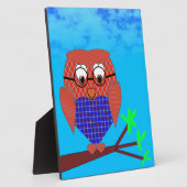 Plaque Photo Tartan et Chouette des Coeurs (Côté)