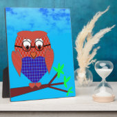 Plaque Photo Tartan et Chouette des Coeurs (Côté)