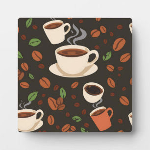 Plaque Photo Tasses de café Grains Matin Motif