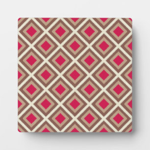 Plaque Photo Taupe, Taupe Légère, Diamants Ikat Rose Chaud STay