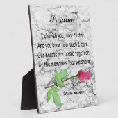 PLAQUE PHOTO TAUX DE MONOGRAMME DE SISTER (Côté)