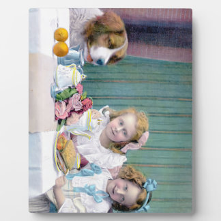 Plaque Photo Tea Party vintage