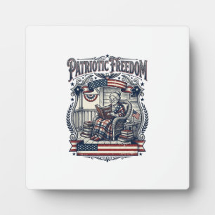 Plaque Photo Tee shirt graphique vectoriel Patriotic Porch Book