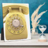 Plaque Photo Téléphone Rotary jaune (Côté)