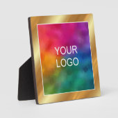 Plaque Photo Template Upload Business Logo Glam Gold Easel (Recto)