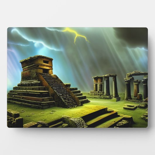 Plaque Photo Temple Mayan Ruines Imaginaire Art Tabletop (Devant)